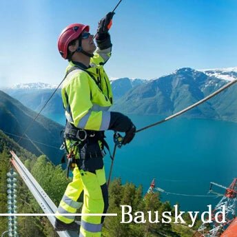 Bauskydd Reflective Jacket in Fluorescent Yellow. Multi-pockets Safety Workwear Clothing - DeltaProtective