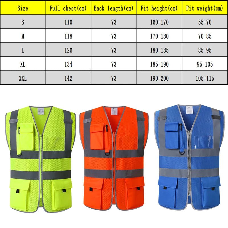 High Visibility Vest Mesh Safety Vest with Pockets and Zip closure - DeltaProtective