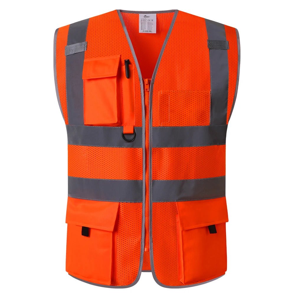 High Visibility Vest Mesh Safety Vest with Pockets and Zip closure - DeltaProtective