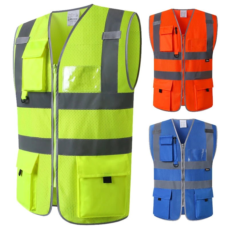 High Visibility Vest Mesh Safety Vest with Pockets and Zip closure - DeltaProtective