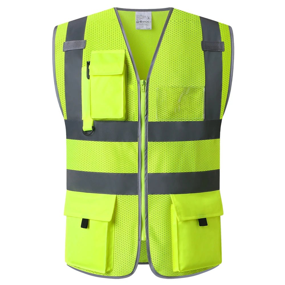 High Visibility Vest Mesh Safety Vest with Pockets and Zip closure - DeltaProtective