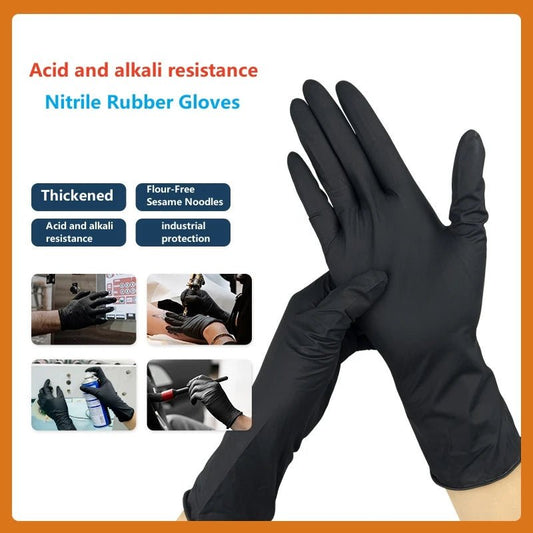 100Pc Disposable Black Nitrile Gloves - DeltaProtective